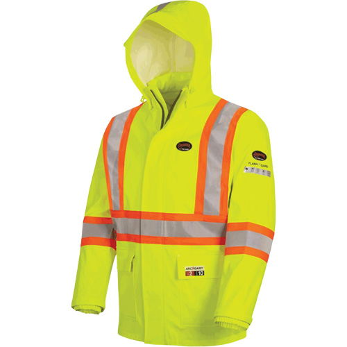 5881 Manteau de pluie ignifuge et protection contre les &eacute;clats d'arc &eacute;lectrique, T-petit, Jaune haute visibilit&eacute;, 10 cal/cm² PB Rental Co. Ltd.