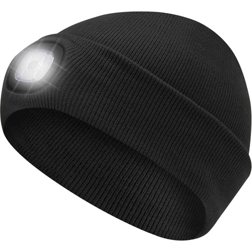 5678 Tuque en tricot avec lampe frontale &agrave; DEL, Doublure en Molleton, Taille unique, Noir PB Rental Co. Ltd.