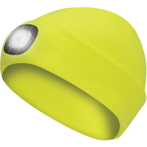 5676 Tuque en tricot avec lampe frontale &agrave; DEL, Doublure en Molleton, Taille unique, Jaune haute visibilit&eacute; PB Rental Co. Ltd.