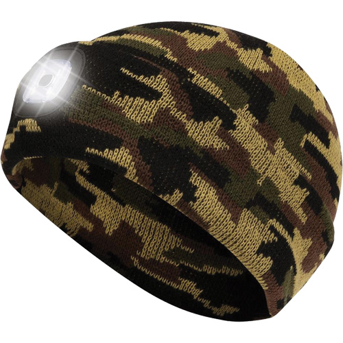 5677 Tuque en tricot avec lampe frontale &agrave; DEL, Doublure en Molleton, Taille unique, Camo PB Rental Co. Ltd.