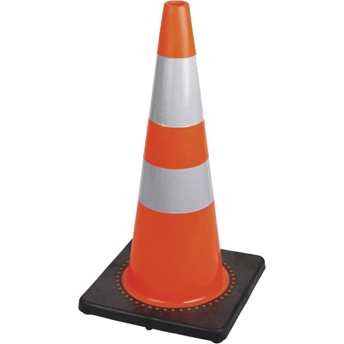 183 C&ocirc;ne de s&eacute;curit&eacute; flexible de premi&egrave;re qualit&eacute;, 28", Orange, Bande(s) r&eacute;fl&eacute;chissante(s) 4" & 6" PB Rental Co. Ltd.