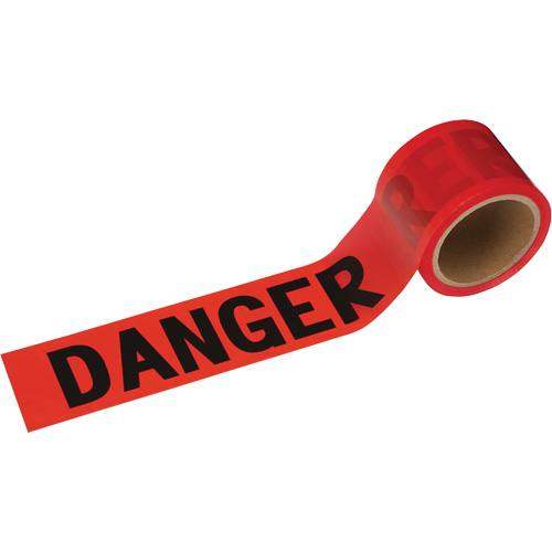 388 Danger Tape, Bilingual, 3" W x 200' L, 1.5 mils, Black on Red PB Rental Co. Ltd.