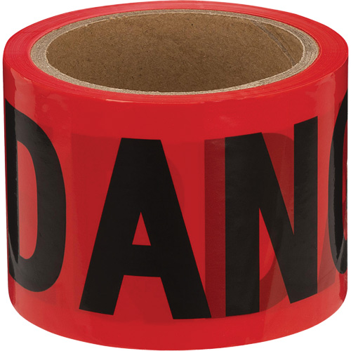 388 Danger Tape, Bilingual, 3" W x 200' L, 1.5 mils, Black on Red PB Rental Co. Ltd.