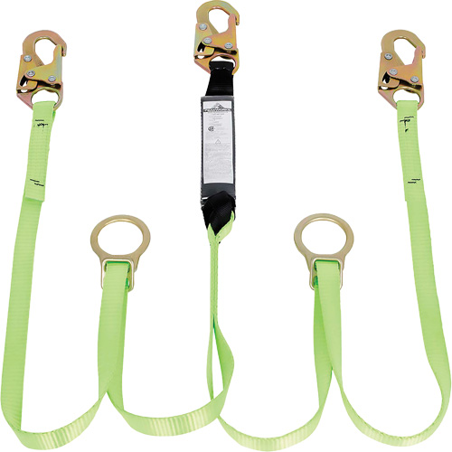 SA-54055-6 Shock Absorbing Lanyard, 6', Snap Hook Center, Snap Hook Leg Ends, Polyester PB Rental Co. Ltd.