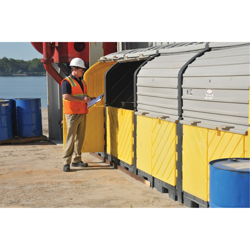 P16 Plus Ultra-Hard Top Spill Pallets&reg; with Drain, 250" L x 79" W x 62" H, 9000 lbs. Load Capacity PB Rental Co. Ltd.