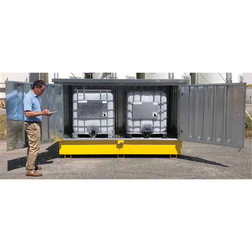 Ultra-Twin IBC en acier avec couvercle rigide, 123,4" lo x 73,4" la x 66,4" h, Capacit&eacute; de charge 12250 lb PB Rental Co. Ltd.
