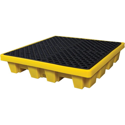 Ultra-Spill Pallet emboitable, 4 barils, Capacit&eacute; de d&eacute;versement 66 gal. US, 51" x 51" x 10" PB Rental Co. Ltd.