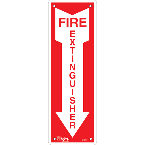 "Fire Extinguisher" Sign, 12" x 4", Aluminum, English with Pictogram PB Rental Co. Ltd.