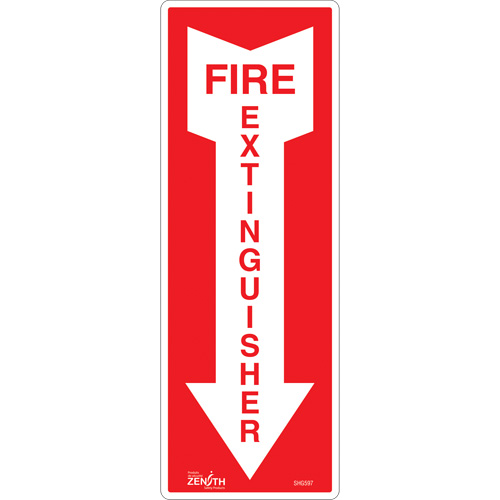 Enseigne Fire Extinguisher, 5" x 14", Vinyle, Anglais avec pictogramme PB Rental Co. Ltd.