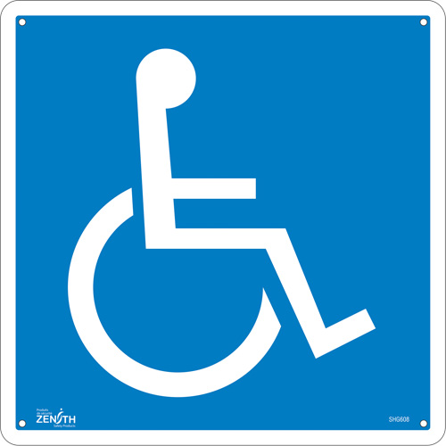 Enseigne de s&eacute;curit&eacute; conforme &agrave; la CSA - Handicap, 12" x 12", Aluminium, Pictogramme PB Rental Co. Ltd.