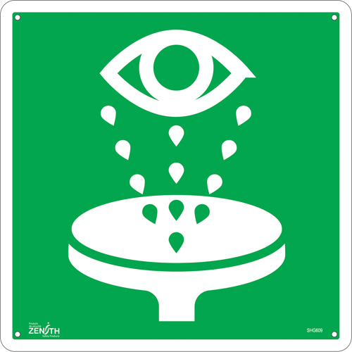 Enseigne de s&eacute;curit&eacute; conforme &agrave; la CSA - Eye Wash, 12" x 12", Aluminium, Pictogramme PB Rental Co. Ltd.