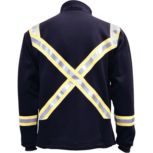 Flame Resistant Striped Full Zip Fleece Jacket, Medium, Navy Blue PB Rental Co. Ltd.