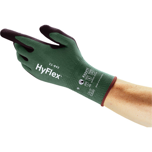 HyFlex&reg; 11-842 Sustainable Multi-Purpose Gloves, 5, Foam Nitrile Coating, 15 Gauge, Nylon Shell PB Rental Co. Ltd.