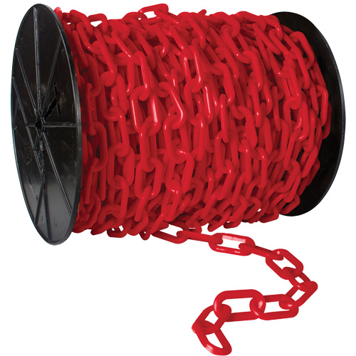 Chaîne de s&eacute;curit&eacute; en plastique robuste, Noir, Maillon de 2", 100' de long PB Rental Co. Ltd.