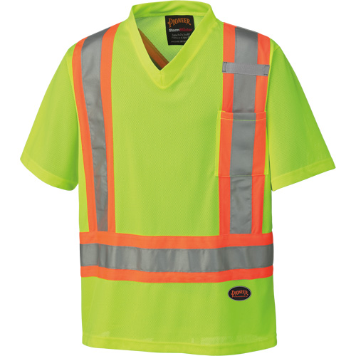 6989 Chandail pour la circulation en micromaille, T-petit, Jaune lime haute visibilit&eacute; PB Rental Co. Ltd.