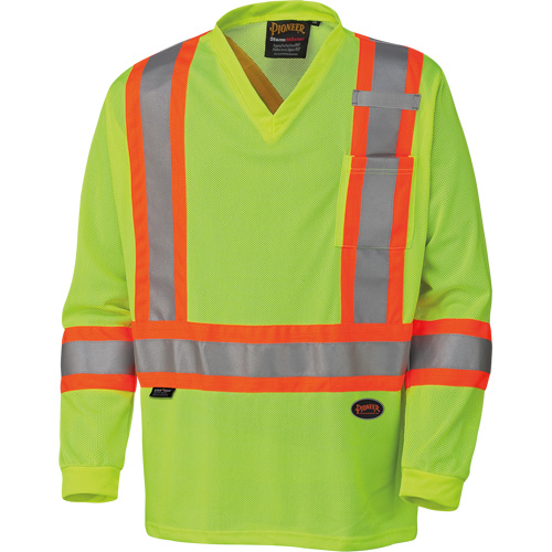 6985 Chandail de s&eacute;curit&eacute; &agrave; manches longues pour circulation en micromaille, Petit, Jaune lime haute visibilit&eacute; PB Rental Co. Ltd.