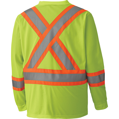 6985 Chandail de s&eacute;curit&eacute; &agrave; manches longues pour circulation en micromaille, Petit, Jaune lime haute visibilit&eacute; PB Rental Co. Ltd.