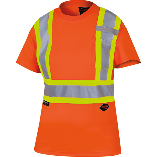 6948 T-shirt de s&eacute;curit&eacute; en il-de-perdrix pour femme, Polyester, T-petit, Orange haute visibilit&eacute; PB Rental Co. Ltd.