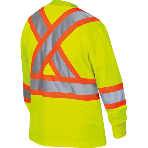 6969 Chandail de s&eacute;curit&eacute; &agrave; manches longues en il-de-perdrix pour femme, Polyester, T-petit, Jaune lime haute visibilit&eacute; PB Rental Co. Ltd.