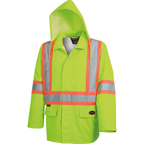 5628 Manteau de s&eacute;curit&eacute; imperm&eacute;able The Rock, Polyester/Polyur&eacute;thane, Jaune lime haute visibilit&eacute;, Petit PB Rental Co. Ltd.