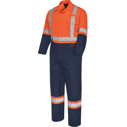 5514BBT 2-Tone Safety Coveralls with Zipper Closure, 40 (Tall), High Visibility Orange/Navy Blue PB Rental Co. Ltd.