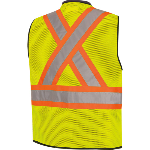 6895 Veste de s&eacute;curit&eacute; haute visibilit&eacute; bicolore avec fermeture &agrave; glissi&egrave;re sur tout le devant, Noir/Jaune lime haute visibilit&eacute;, 2T-Grand/3T-Grand, Polyester PB Rental Co. Ltd.
