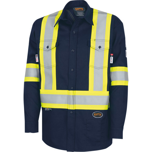 7742SF FR-TECH&reg; High-Visibility 88/12 Arc-Rated Safety Shirt, Small, Navy Blue PB Rental Co. Ltd.