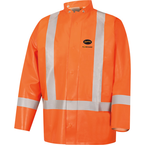 5990J Super Heavy-Duty FR/Arc Resistant Safety Rain Jacket, Small, High Visibility Orange, 11 cal/cm² PB Rental Co. Ltd.