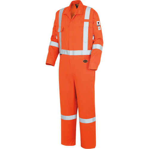 7708AT "The Rock" FR-Tech&reg; High Visibility FR/Arc Rated Coveralls, Size 40 (Tall), High Visibility Orange, 10 cal/cm² PB Rental Co. Ltd.