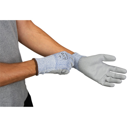 Gants &eacute;lastiques &eacute;cologiques r&eacute;sistants &agrave; la coupe, Taille 7, Calibre 13, Rev&ecirc;tement Polyur&eacute;thane, Enveloppe en PEHP/rPET, ASTM ANSI niveau A2 PB Rental Co. Ltd.