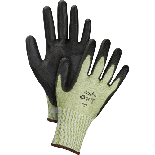 Gants &eacute;lastiques &eacute;cologiques sans coutures r&eacute;sistants &agrave; la coupe, Taille 9, Calibre 13, Rev&ecirc;tement Polyur&eacute;thane, Enveloppe en PEHP/rPET, ASTM ANSI niveau A4 PB Rental Co. Ltd.