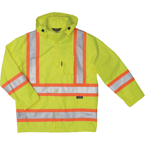Ripstop Safety Rain Jacket, Polyester, Small, High Visibility Lime-Yellow PB Rental Co. Ltd.