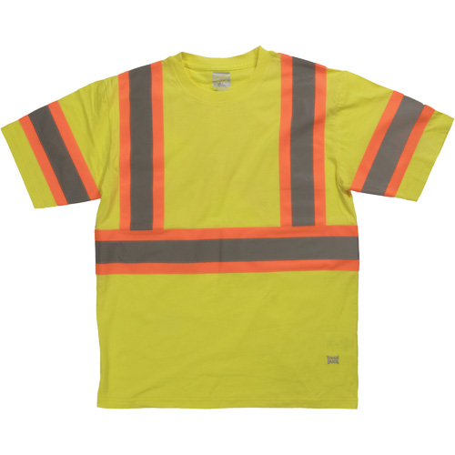 Chemise de s&eacute;curit&eacute; &agrave; manches courtes, Coton, T-petit, Jaune lime haute visibilit&eacute; PB Rental Co. Ltd.