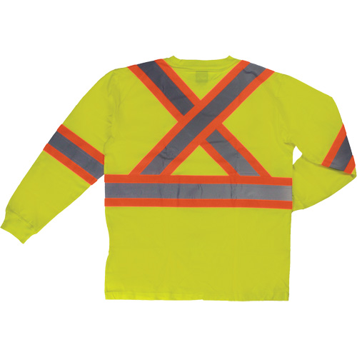 T-shirt de s&eacute;curit&eacute; &agrave; manches longues, Coton, T-petit, Jaune lime haute visibilit&eacute; PB Rental Co. Ltd.