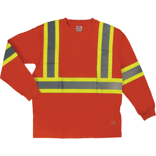 Long Sleeve Safety T-Shirt, Cotton, X-Small, High Visibility Orange PB Rental Co. Ltd.