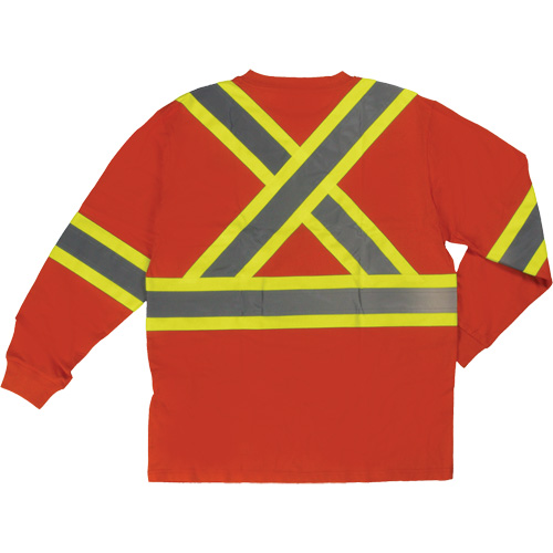 Long Sleeve Safety T-Shirt, Cotton, X-Small, High Visibility Orange PB Rental Co. Ltd.