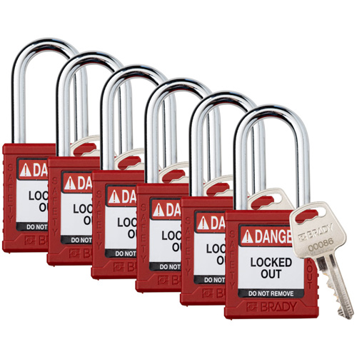 Velocity Lockout Padlocks, Red, Keyed Different, Nylon, 1-1/2" Width PB Rental Co. Ltd.
