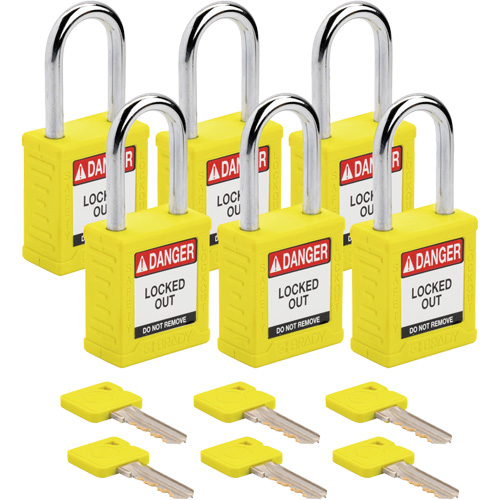 Velocity Lockout Padlocks, Yellow, Keyed Different, Nylon, 1-1/2" Width PB Rental Co. Ltd.