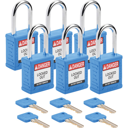Velocity Lockout Padlocks, Blue, Keyed Different, Nylon, 1-1/2" Width PB Rental Co. Ltd.