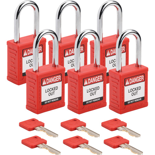 Velocity Lockout Padlocks, Red, Keyed Alike, Nylon, 1-1/2" Width PB Rental Co. Ltd.