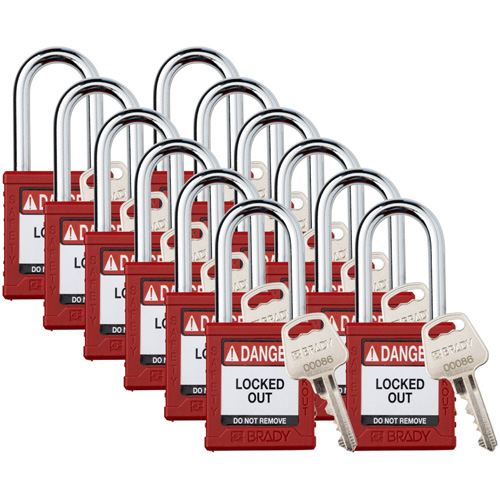 Velocity Lockout Padlocks, Red, Keyed Different, Nylon, 1-1/2" Width PB Rental Co. Ltd.