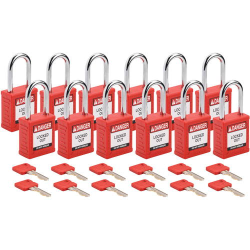 Velocity Lockout Padlocks, Red, Keyed Alike, Nylon, 1-1/2" Width PB Rental Co. Ltd.