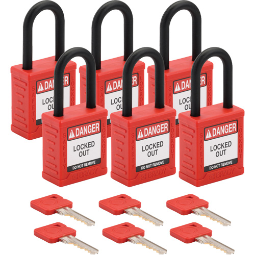 Velocity Lockout Padlocks, Red, Keyed Alike, Nylon, 1-1/2" Width PB Rental Co. Ltd.