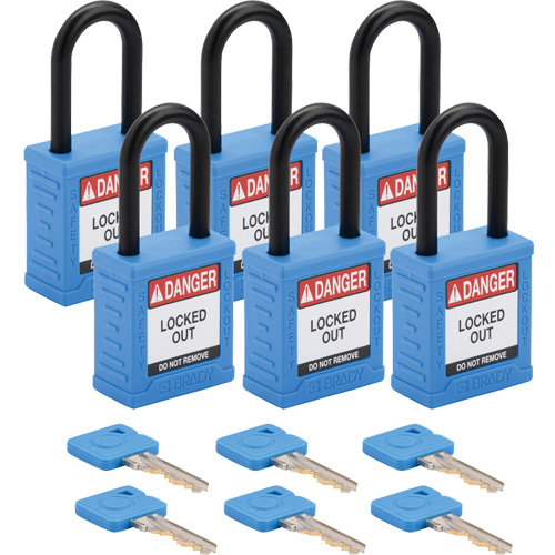 Velocity Lockout Padlocks, Blue, Keyed Different, Nylon, 1-1/2" Width PB Rental Co. Ltd.