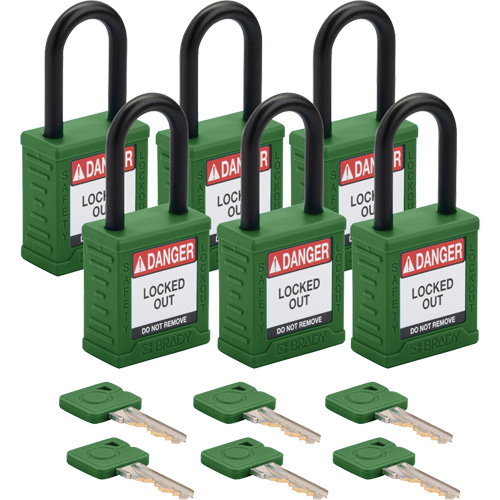 Velocity Lockout Padlocks, Green, Keyed Different, Nylon, 1-1/2" Width PB Rental Co. Ltd.