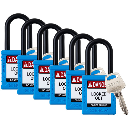 Velocity Lockout Padlocks, Blue, Keyed Alike, Nylon, 1-1/2" Width PB Rental Co. Ltd.