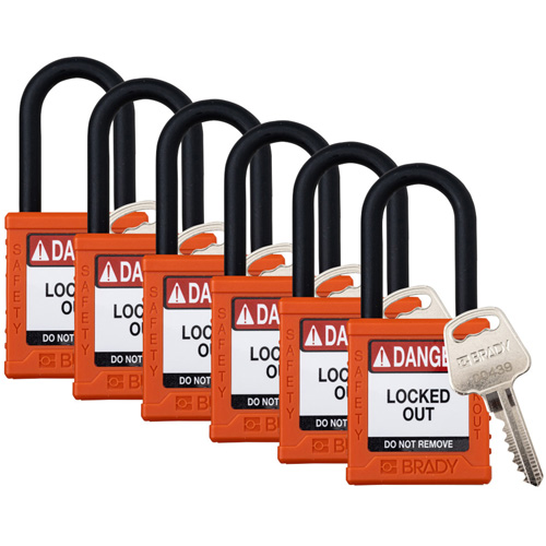Velocity Lockout Padlocks, Orange, Keyed Alike, Nylon, 1-1/2" Width PB Rental Co. Ltd.