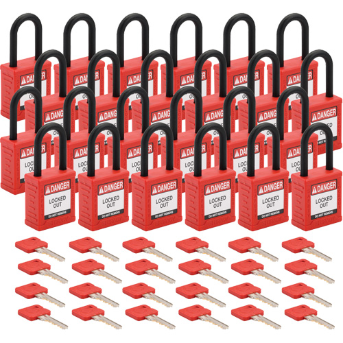Velocity Lockout Padlocks, Red, Keyed Different, Nylon, 1-1/2" Width PB Rental Co. Ltd.