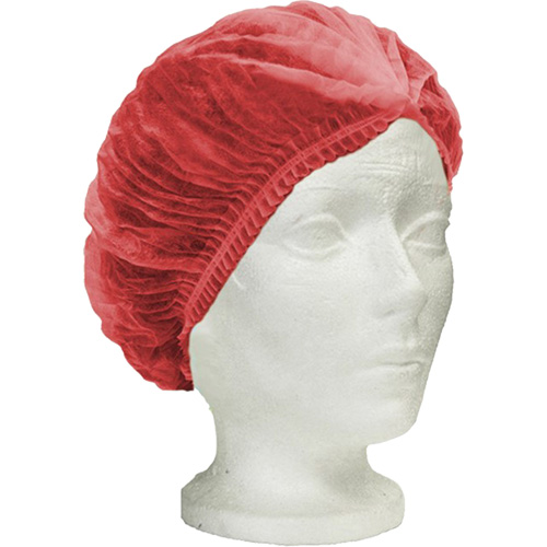 Bonnet bouffant pliss&eacute; RONCO Care, Polypropyl&egrave;ne, 24", Rouge PB Rental Co. Ltd.