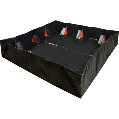 IBX Wall Pop-Up Berm, 268 US gal. Capacity, 6' W x 6' L x 12" H, Snap-Up Bracket PB Rental Co. Ltd.